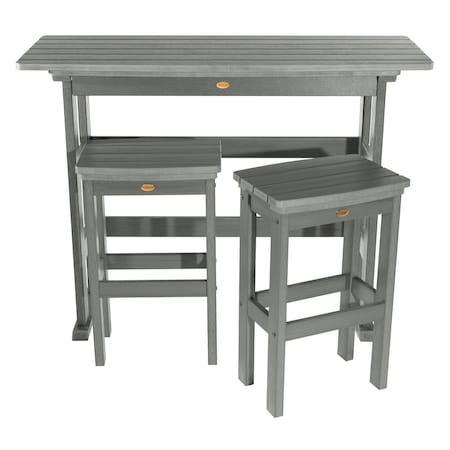 Highwood Usa Lehigh 3pc Bar Height Outdoor Patio Furniture Balcony Set AD-KITBALC2-CGE